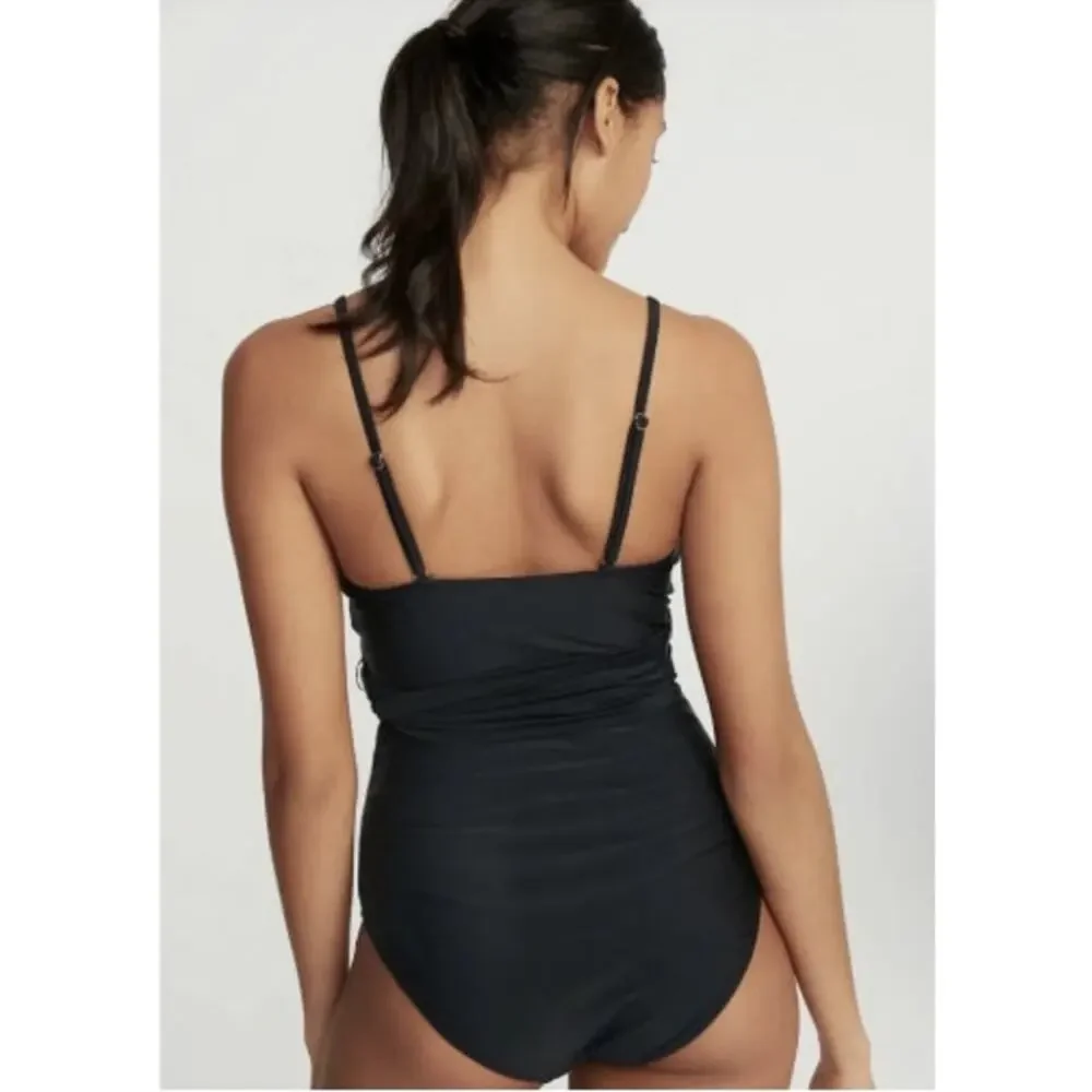 Old Navy Wrap Style Black One Piece Swimsuit‎ Size Medium